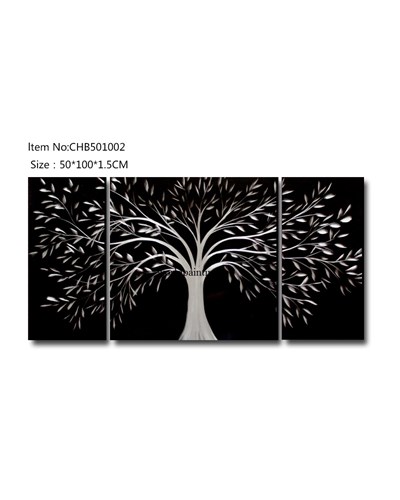 ציור אלומיניום עץ בשחור לבן